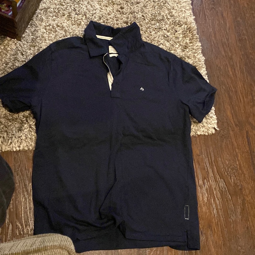 navy blue button up
